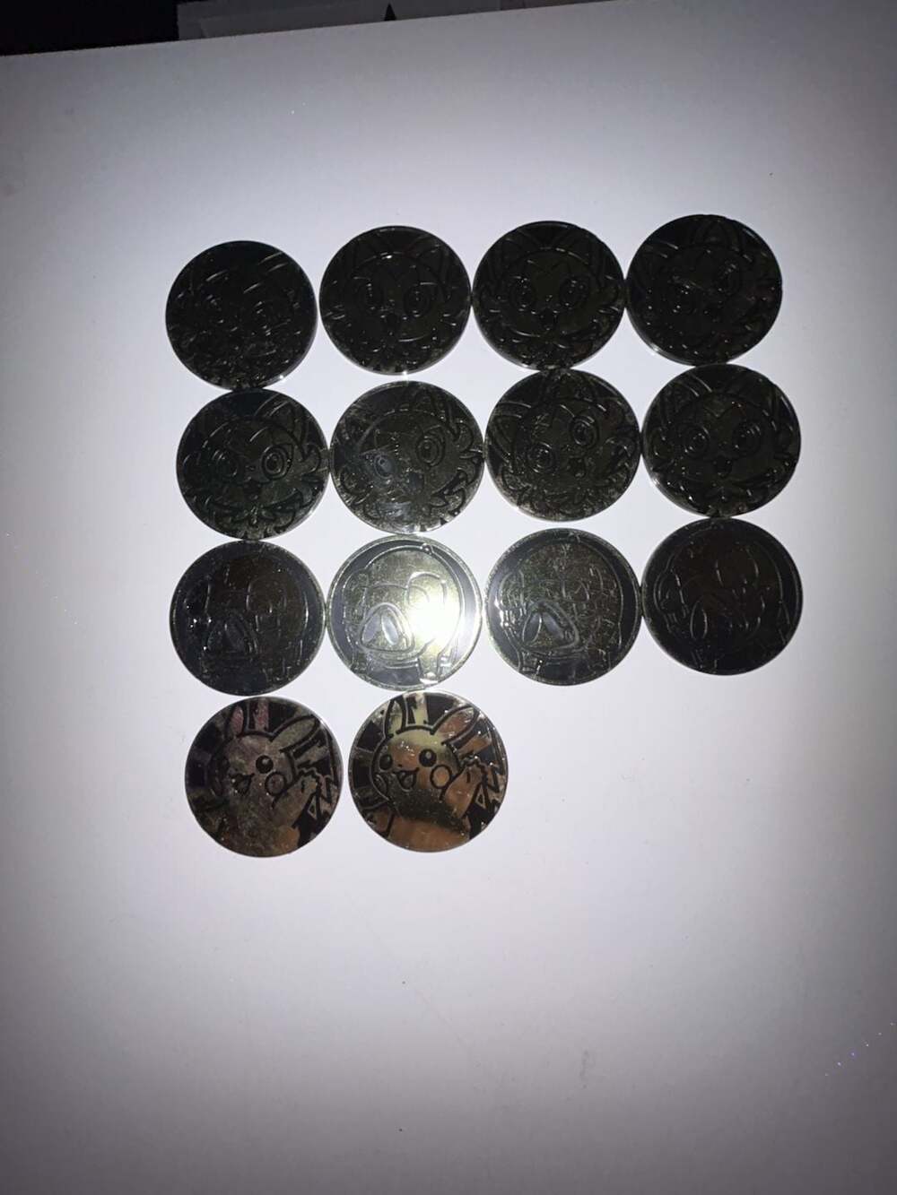 Lot of 14 Pokemon TCG Collectible Game Coins Plastic Black POKEMON